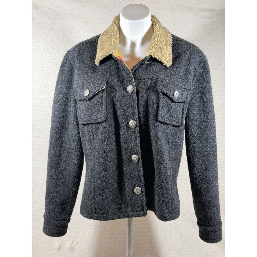 Tasha Polizzi Jacket‎ Womens XL Sherpa Collar Southwestern Ranchwear Boho Coat